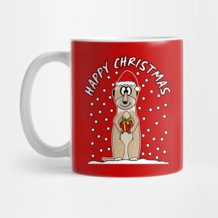 Christmas Meerkat Santa Hat Snow Wildlife Xmas 2021 Mug